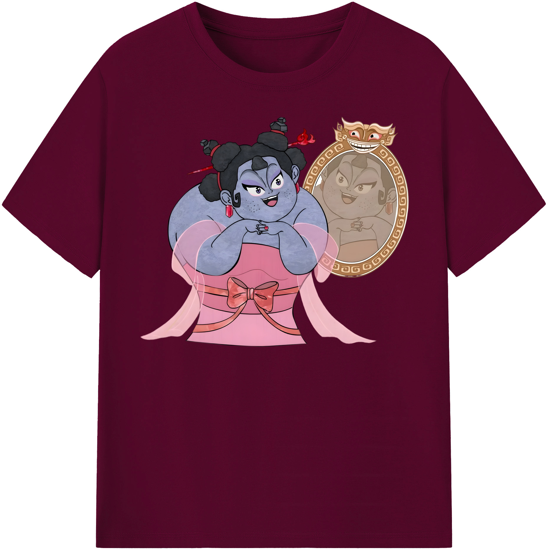 （画像用） Ne Zha 2 ナタ 魔童の大暴れ レディースカジュアルプリントTシャツ（綿100％）